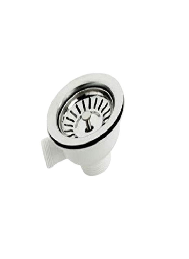 NEW WARE 4 Inch PVC Two Way Kitchen Sink Coupling | White Drain Outlet with Steel Jali Mesh | Durable Sink Drain Connector - Image 1